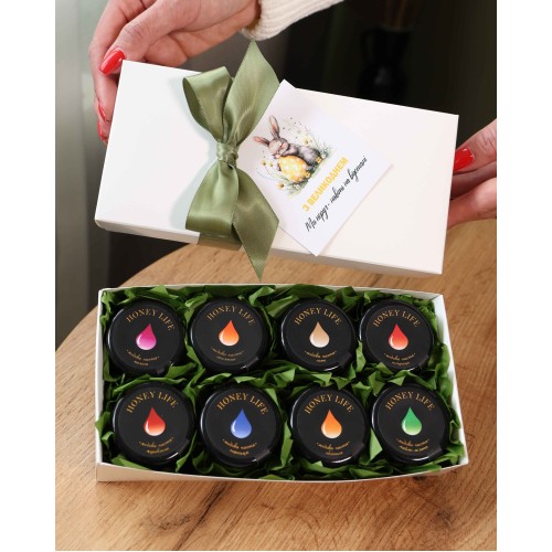 Подарунок на Великдень: подарунковий набір з крем-медом (8×55 г) — Green Подарунок на Великдень: подарунковий набір з крем-медом (8×55 г) — Green